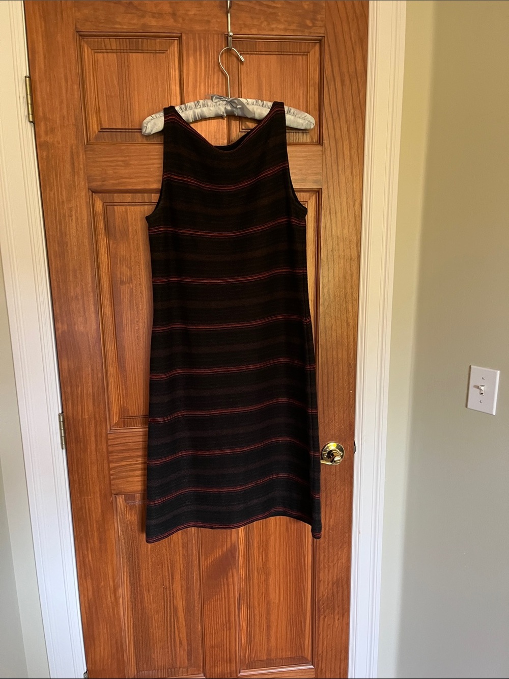 Ralph Lauren Black Dress with Red Stripe Detail
